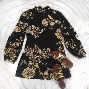 Lulu's black floral mini dress